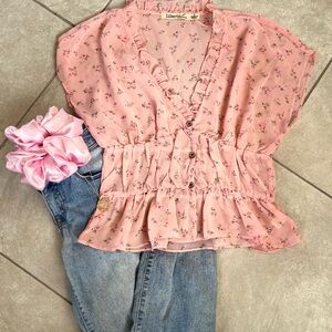 Sheer pink blouse